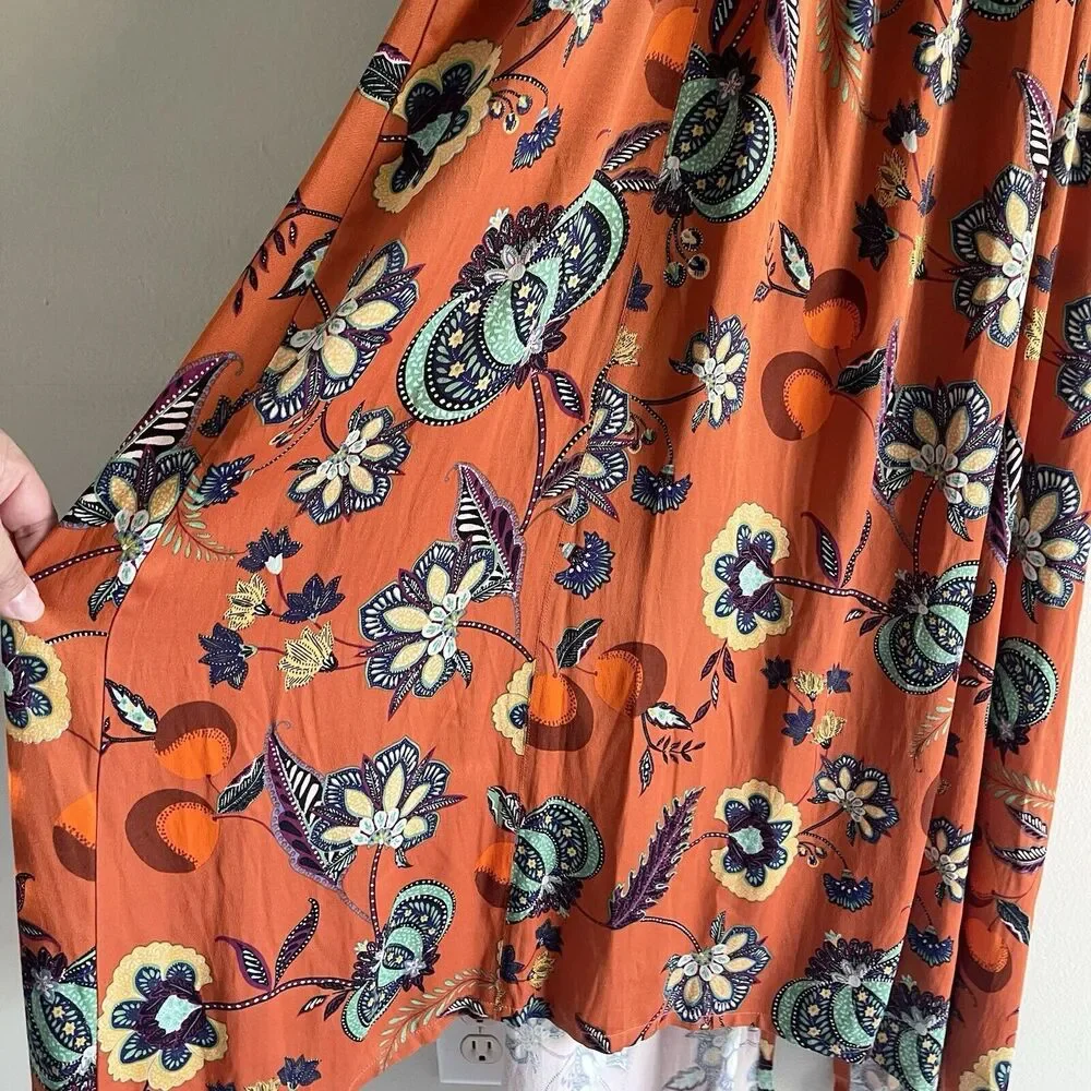 NWT Maeve Multicolor Maxi Dress XL Sleeveless Floral Smocked Cross Back - Picture 8 of 13